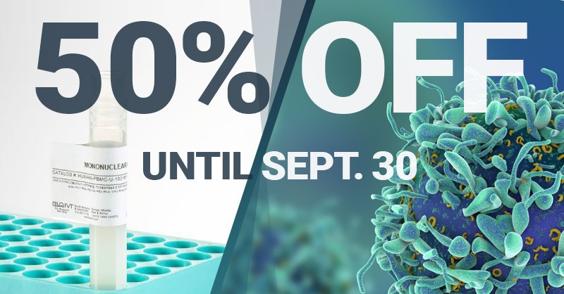 BioIVT 50% Off Human & Animal, Normal & Disease-State Immune Cells Until Sept. 30, 2023